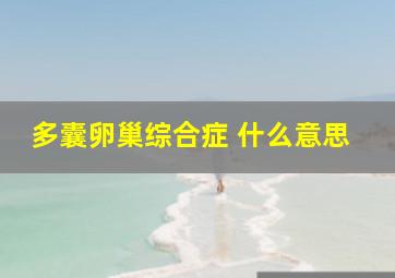 多囊卵巢综合症 什么意思